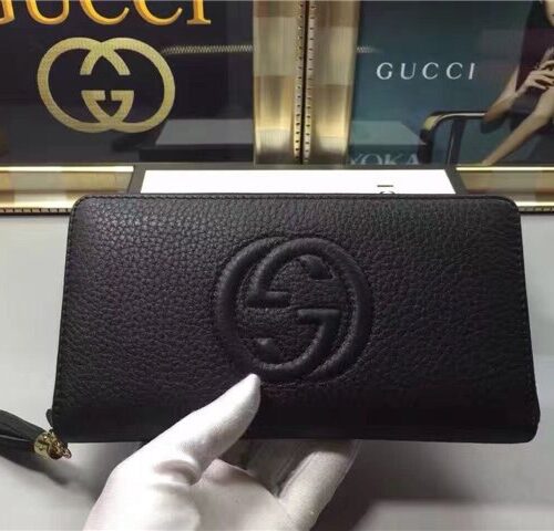 High Quality Luxury Gucci Soho Leather Zip Around Wallet (Varied Colors) product detail
