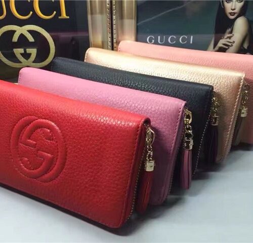 High Quality Luxury Gucci Soho Leather Zip Around Wallet (Varied Colors) product detail