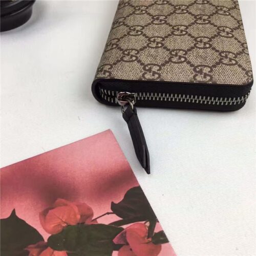 High Quality Luxury Gucci GG Supreme Zip Around Wallet Snake Print product detail