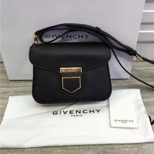 High Quality Luxury Givenchy Nobile Mini Shoulder Bag Black Smooth Leather