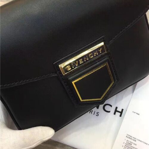 High Quality Luxury Givenchy Nobile Mini Shoulder Bag Black Smooth Leather alternate view
