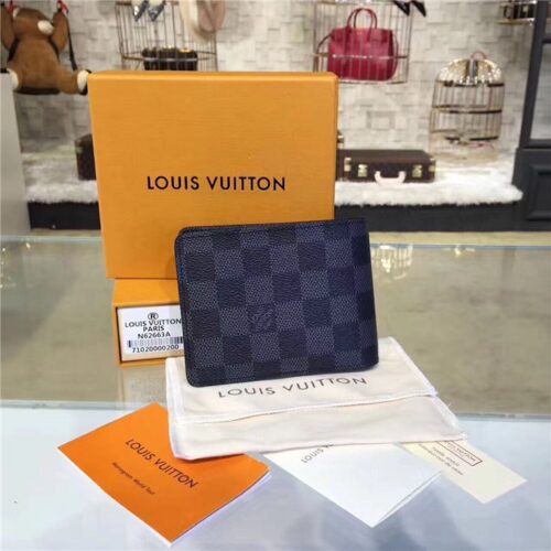 High Quality Luxury Louis Vuitton Damier Graphite Multiple For Bills And Credit Card alternate view