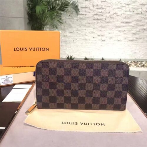 High Quality Luxury Louis Vuitton Zippy Organizer Damier Ebene Canvas