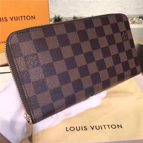 High Quality Luxury Louis Vuitton Zippy Organizer Damier Ebene Canvas alternate view