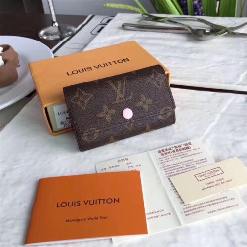 High Quality Luxury Louis Vuitton Monogram 6 Key Holder Rose Ballerine