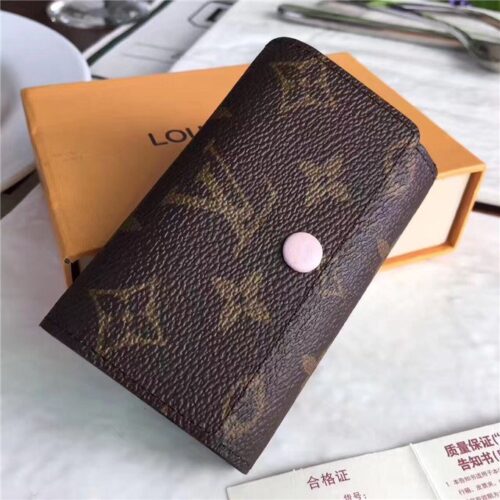 High Quality Luxury Louis Vuitton Monogram 6 Key Holder Rose Ballerine alternate view