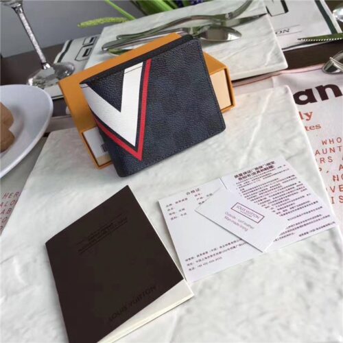 High Quality Luxury Louis Vuitton Slender Wallet Damier Cobalt LV Cup Rouge