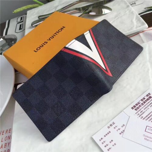 High Quality Luxury Louis Vuitton Slender Wallet Damier Cobalt LV Cup Rouge product detail