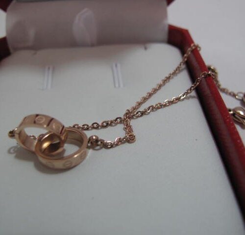 High Quality Luxury Cartier Rose Gold Plated Chain Link Baby Love Bracelet product detail
