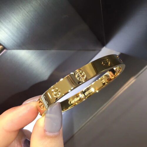 High Quality Luxury Cartier Love Bracelet Yellow And Rose Gold Best Quality Quality (Women Size, No Diamonds)