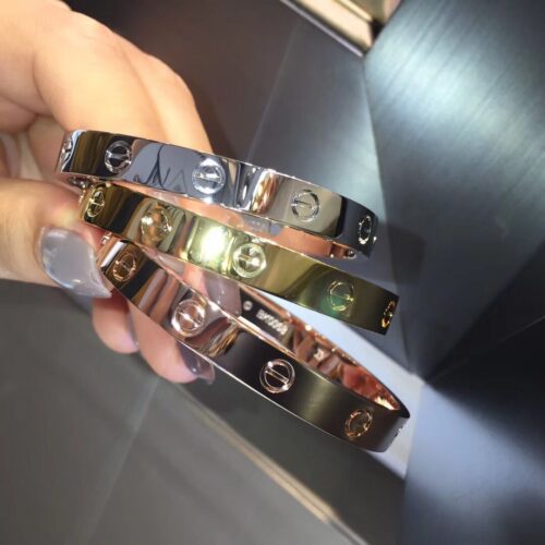 High Quality Luxury Cartier Love Bracelet Yellow And Rose Gold Best Quality Quality (Women Size, No Diamonds) product detail