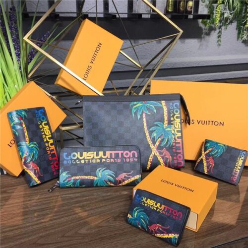 High Quality Luxury Louis Vuitton Zippy Wallet Vertical Damier Cobalt Canvas product detail