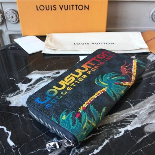 High Quality Luxury Louis Vuitton Zippy Wallet Vertical Damier Cobalt Canvas product detail