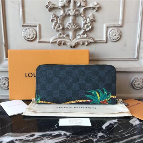 High Quality Luxury Louis Vuitton Zippy Wallet Vertical Damier Cobalt Canvas product detail