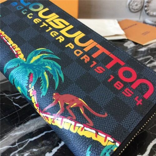 High Quality Luxury Louis Vuitton Zippy Wallet Vertical Damier Cobalt Canvas product detail