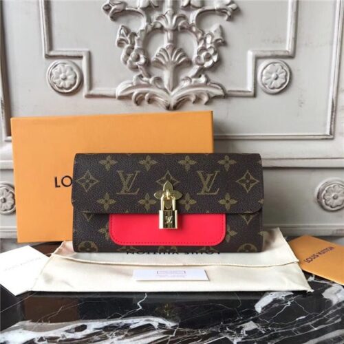 High Quality Luxury Louis Vuitton Flower Wallet Coquelicot