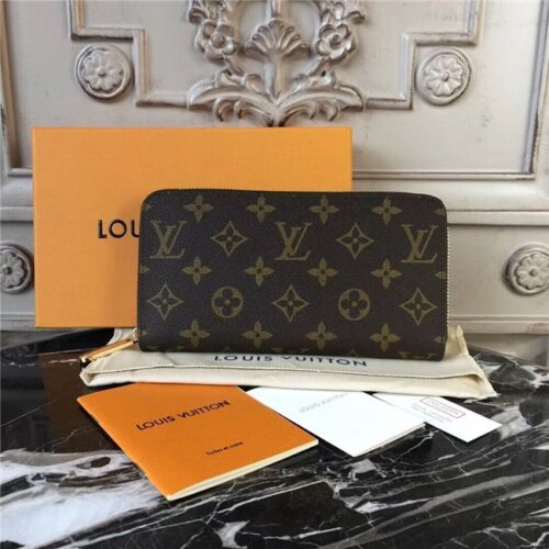 High Quality Luxury Louis Vuitton Zippy Wallet Monogram Canvas Coquelicot