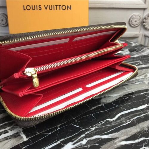 High Quality Luxury Louis Vuitton Zippy Wallet Monogram Canvas Coquelicot product detail