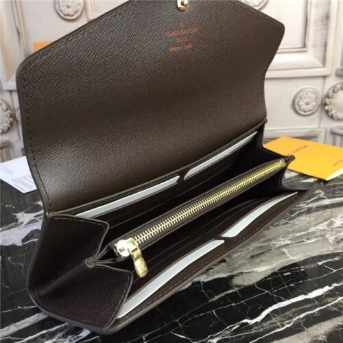 High Quality Luxury Louis Vuitton Sarah Wallet Damier Ebene Brown product detail