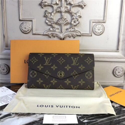 High Quality Luxury Louis Vuitton Sarah Wallet Coquelicot