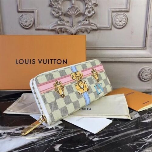 High Quality Luxury Louis Vuitton Clemence Wallet Damier Azur Canvas product detail