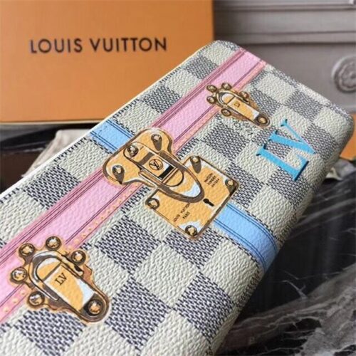 High Quality Luxury Louis Vuitton Clemence Wallet Damier Azur Canvas product detail