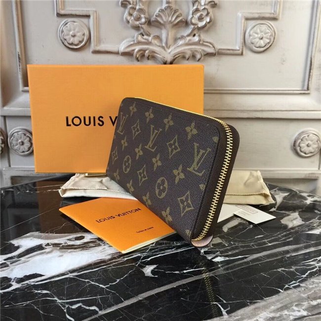 High Quality Luxury Louis Vuitton Zippy Wallet Monogram Canvas Rose Ballerine product detail