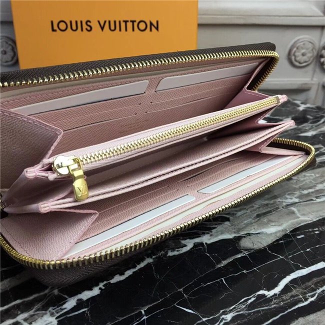 High Quality Luxury Louis Vuitton Zippy Wallet Monogram Canvas Rose Ballerine product detail