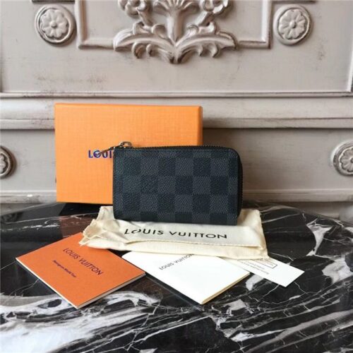 High Quality Luxury Louis Vuitton Car Key Case Damier Graphite Canvas