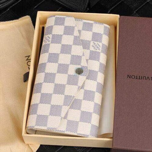 High Quality Luxury Louis Vuitton Sarah Wallet Damier Azur alternate view