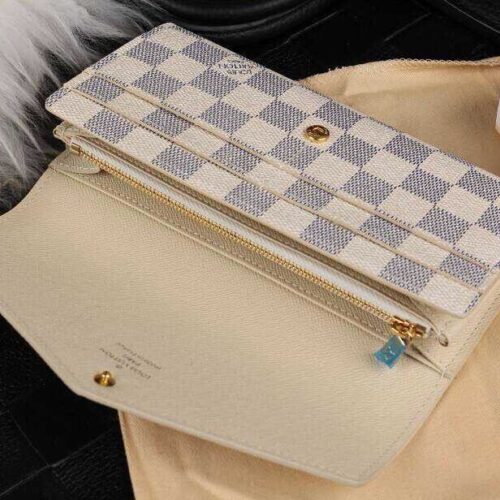 High Quality Luxury Louis Vuitton Sarah Wallet Damier Azur product detail