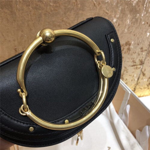 High Quality Luxury Chloe Nile Minaudiere Biscotti Beige Bag Black alternate view
