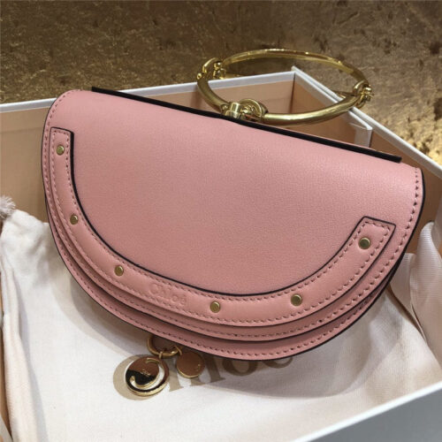 High Quality Luxury Chloe Nile Minaudiere Biscotti Beige Bag Pink