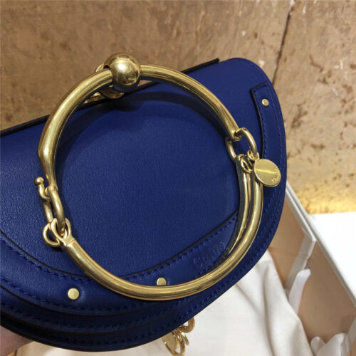 High Quality Luxury Chloe Nile Minaudiere Biscotti Beige Bag Blue product detail