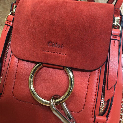 High Quality Luxury Chloe Faye Backpack Mini Red product detail