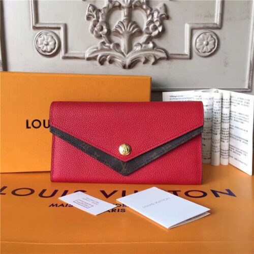 High Quality Luxury Louis Vuitton Double V Wallet Red