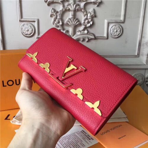 High Quality Luxury Louis Vuitton Capucines Wallet Red alternate view