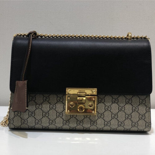 High Quality Luxury Gucci GG Supreme Monogram Small Padlock Shoulder Bag