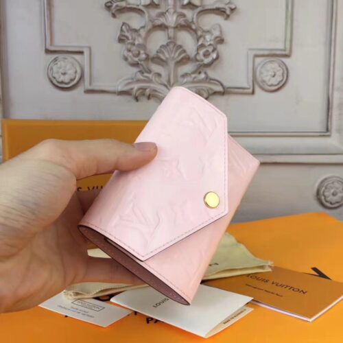 High Quality Luxury Louis Vuitton Victorine Wallet Rose Ballerine alternate view