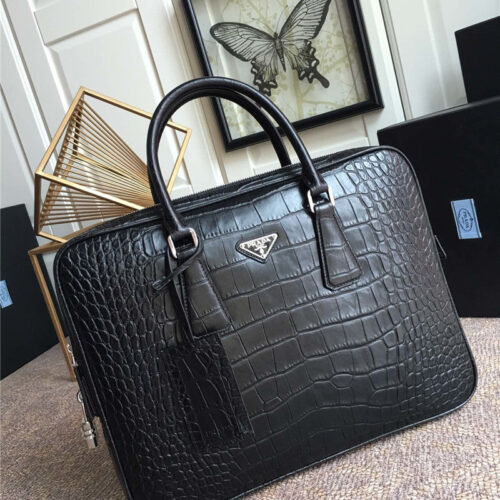 High Quality Luxury Prada Mens Briefcase Mens Bag alternate view