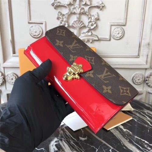 High Quality Luxury Louis Vuitton Cherrywood Wallet Patent Leather (Varied Colors) alternate view