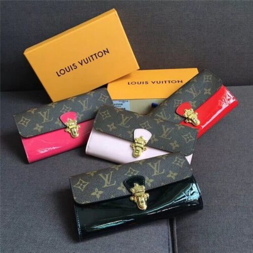 High Quality Luxury Louis Vuitton Cherrywood Wallet Patent Leather Rose Ballerine product detail