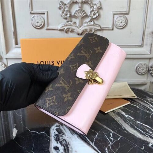 High Quality Luxury Louis Vuitton Cherrywood Wallet Patent Leather Rose Ballerine alternate view