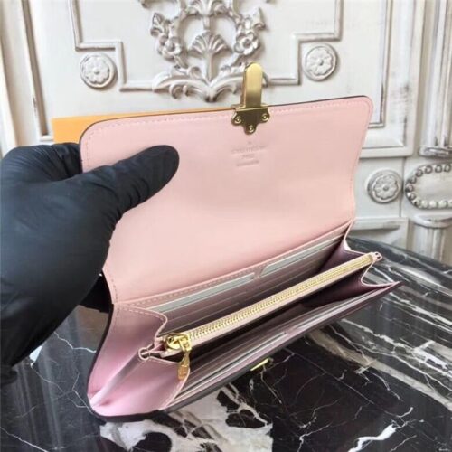 High Quality Luxury Louis Vuitton Cherrywood Wallet Patent Leather Rose Ballerine product detail