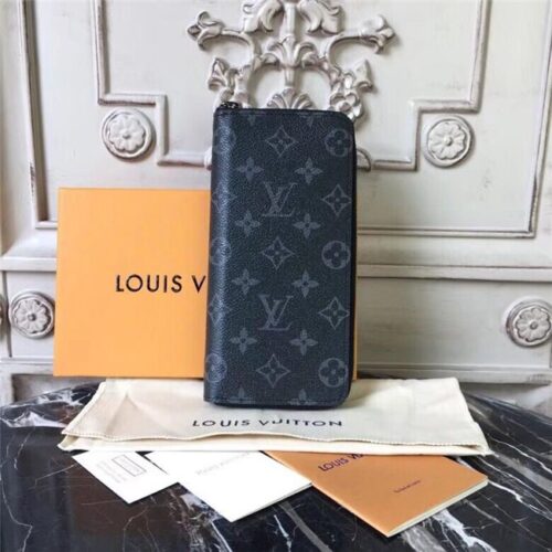 High Quality Luxury Louis Vuitton Zippy Wallet Vertical Monogram Eclipse Canvas alternate view