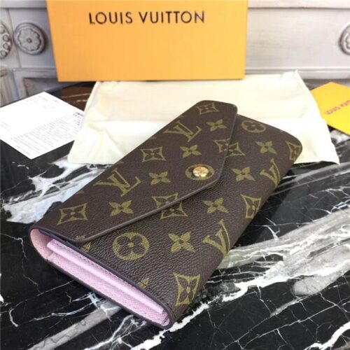 High Quality Luxury Louis Vuitton Sarah Wallet Rose Ballerine alternate view