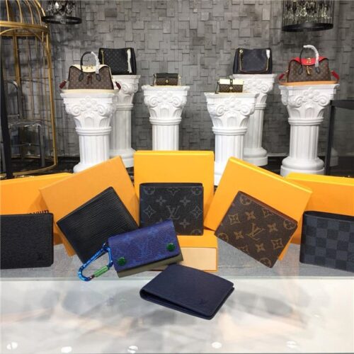 High Quality Luxury Louis Vuitton Slender Id Wallet Taiga Leather Bleu Marine product detail