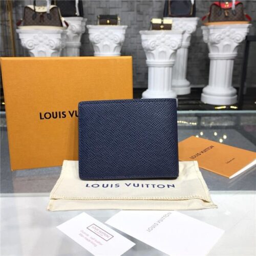 High Quality Luxury Louis Vuitton Slender Id Wallet Taiga Leather Bleu Marine product detail