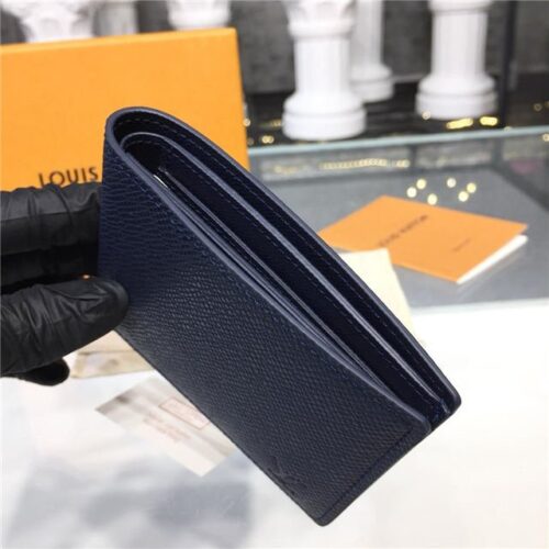 High Quality Luxury Louis Vuitton Slender Id Wallet Taiga Leather Bleu Marine product detail