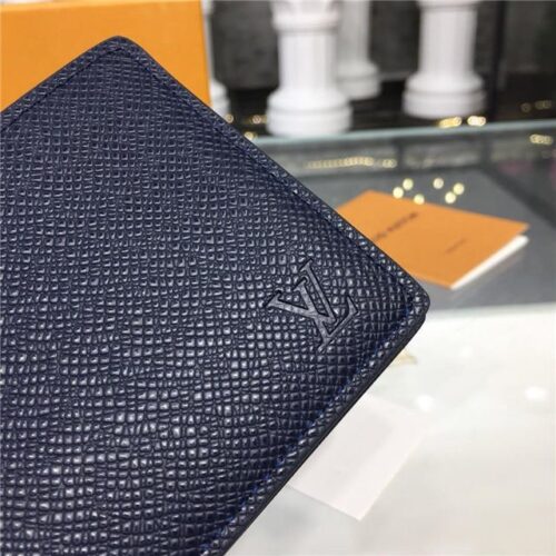 High Quality Luxury Louis Vuitton Slender Id Wallet Taiga Leather Bleu Marine product detail